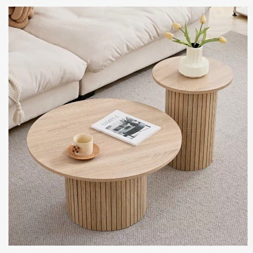 Modern round wooden coffee - round,