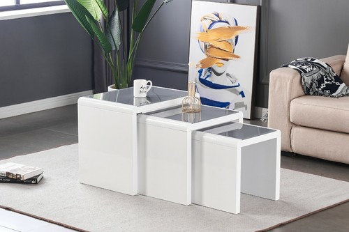 Nest tables grey tempered - of,