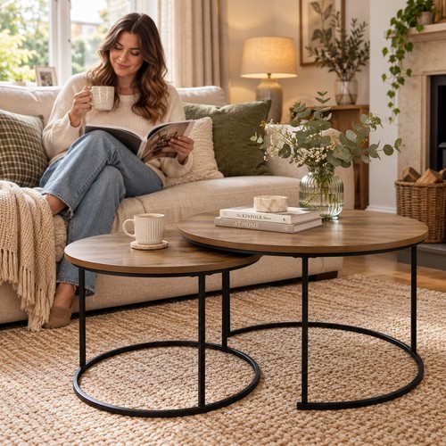 Round nesting table set 2 - nesting,