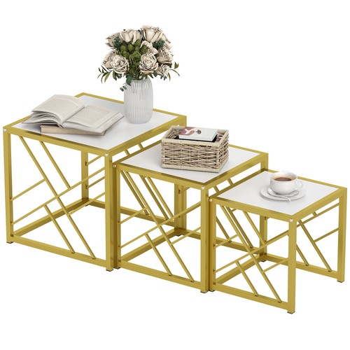 Homcom coffee tables nest - coffee,