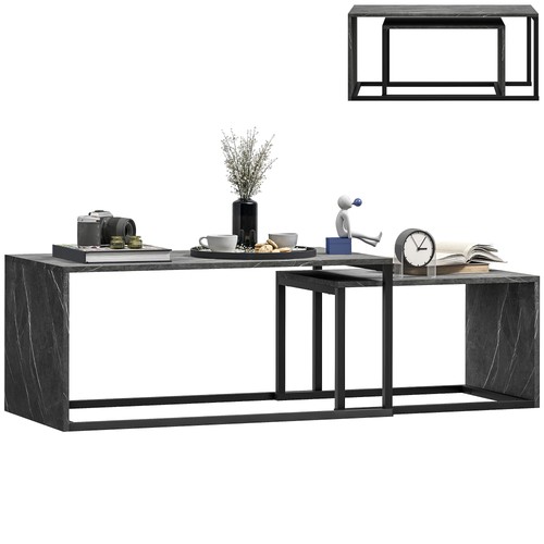 Homcom coffee tables set - coffee,