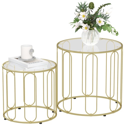 Homcom coffee table - coffee, set