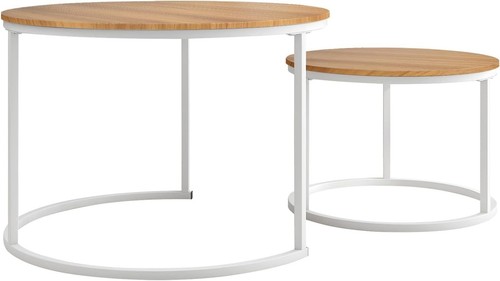 Nesting tables set wood - 2,