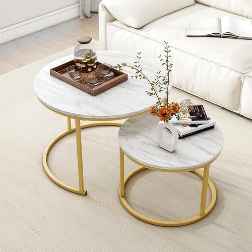 Round coffee table set - coffee, of